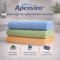 Apexviro™ Ultra-Soft Microfiber Kitchen Towel Set