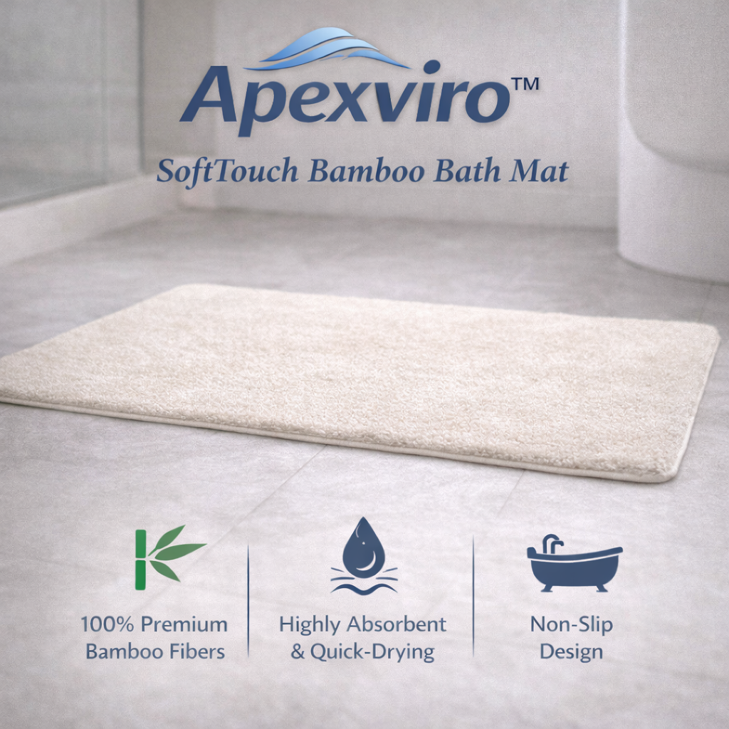 Apexviro™ SoftTouch Bamboo Bath Mat